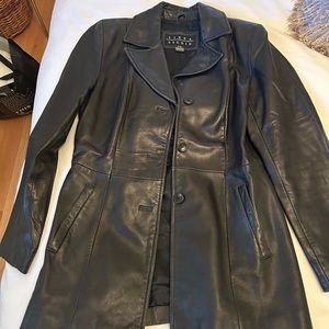 Vintage leather trench coat